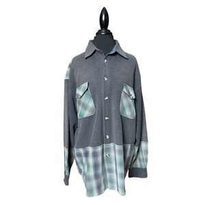 Vtg Anchor Blue Flannel Jacket